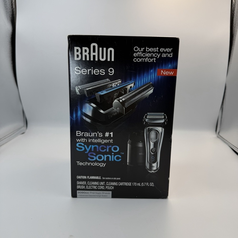 NIB BRAUN 9095cc Series 9 Premium Shaver Wet & Dry w/ Clean and Recharge Station